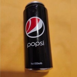 Black Popsi Can with Red and White Logo